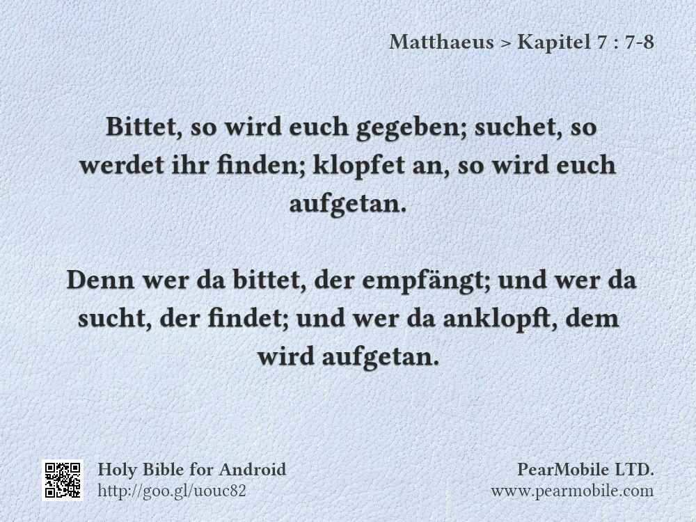 Matthaeus, Kapitel 7:7-8
